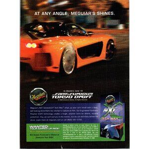 2006 Meguiar's NXT Tech Wax Fast and the Furious Tokyo Drift Vintage Print Ad